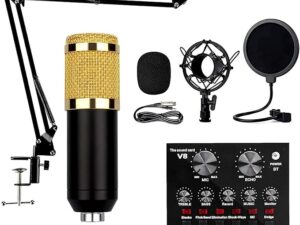 🎤 V8 BM-800 Podcast Mic Set with Live Sound Card